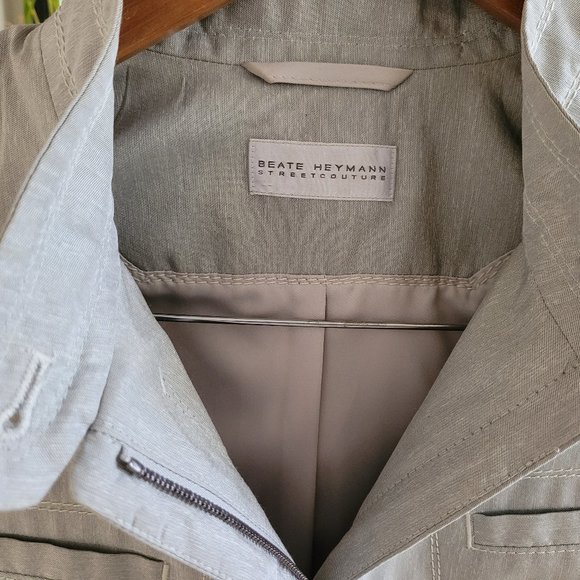 Beate Heymann Street Couture Taupe Grey Metallic Jacket EU 38/US 8 - Picture 3 of 15